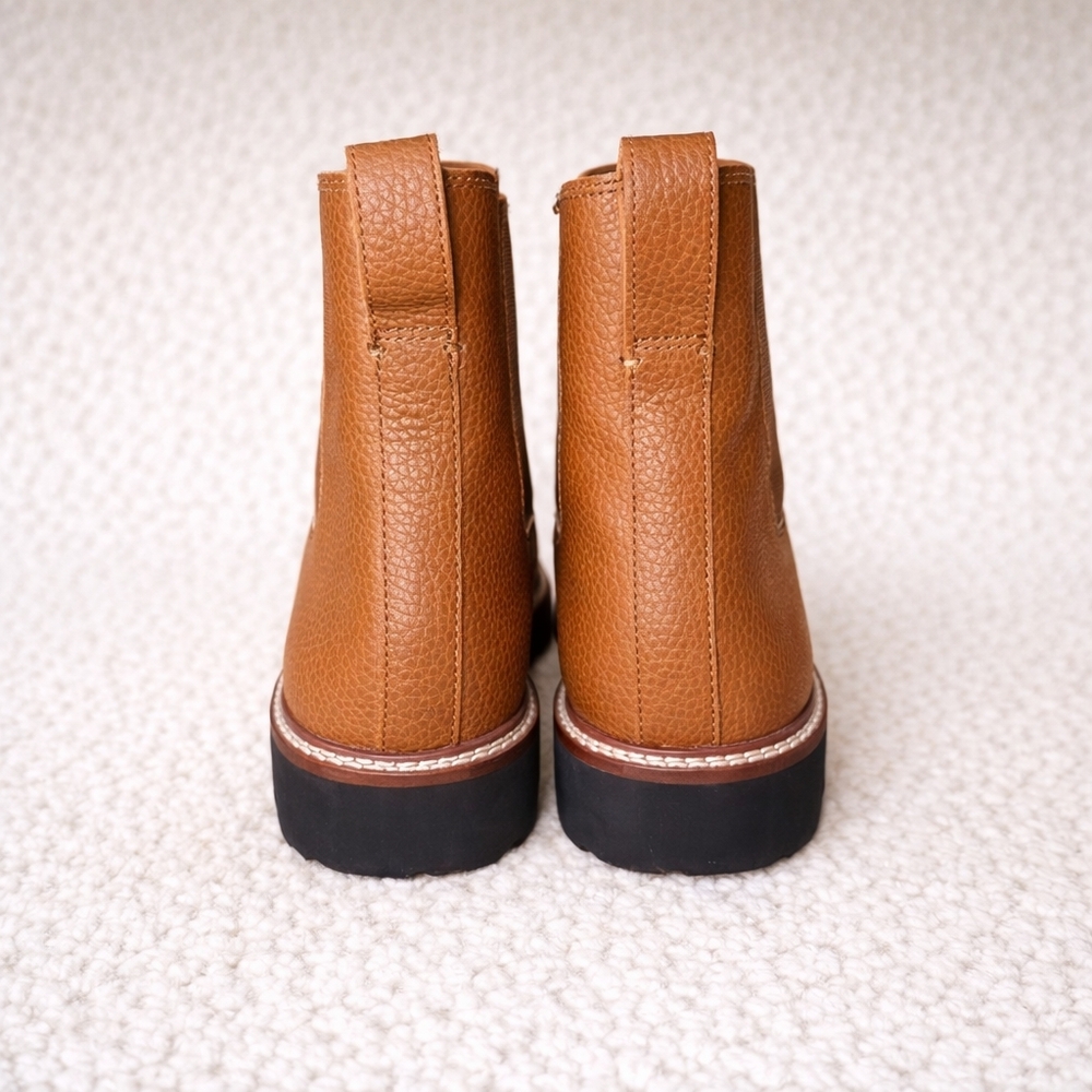 Madewell Leather Citywalk Chelsea Lug Sole Boots Brown English Saddle Size W 11 - Picture 7 of 10